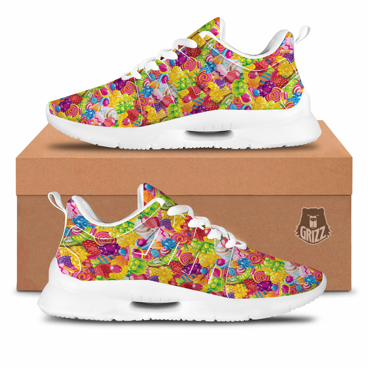 Jelly And Candy Print Pattern Tennis Shoes-grizzshop