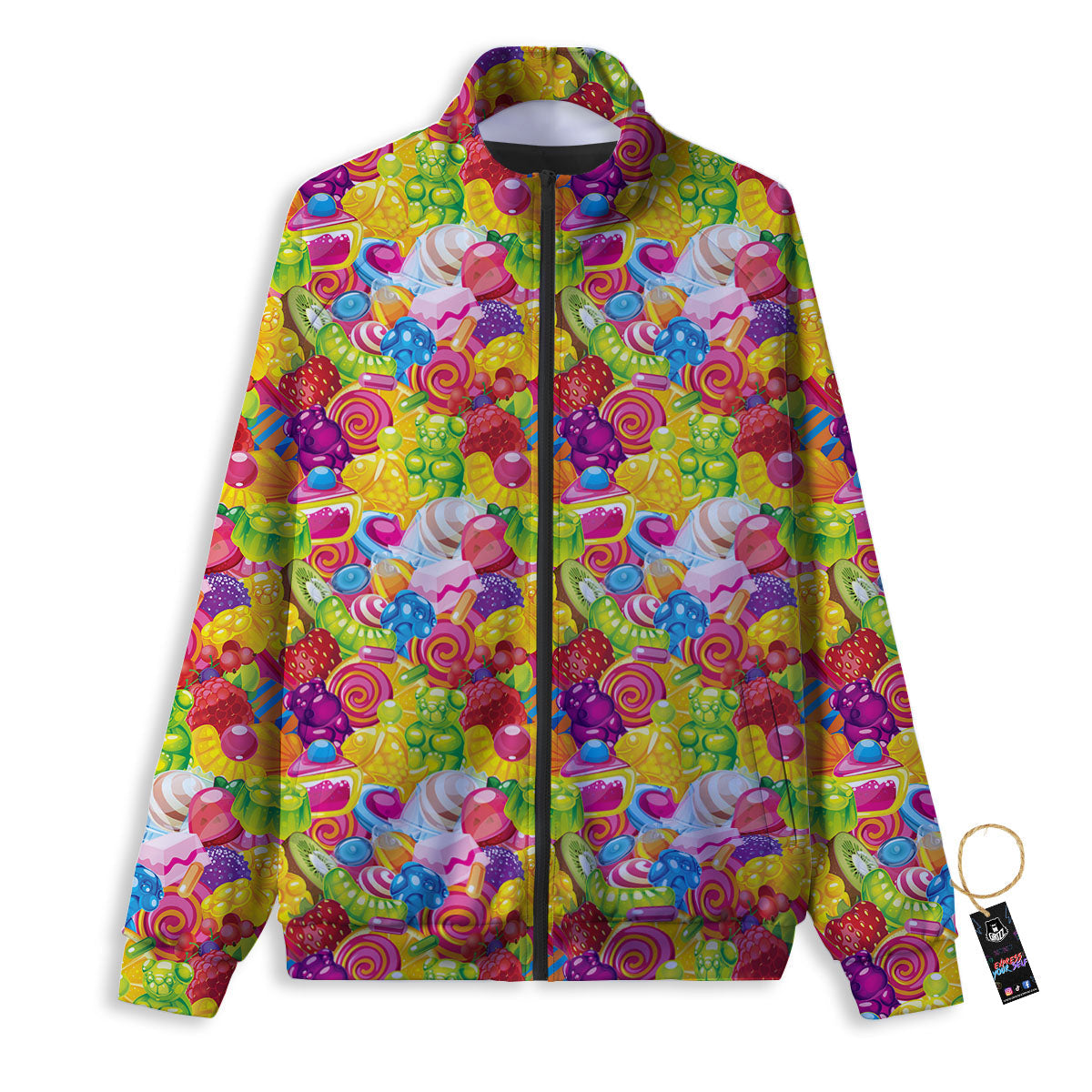 Jelly And Candy Print Pattern Track Jacket-grizzshop