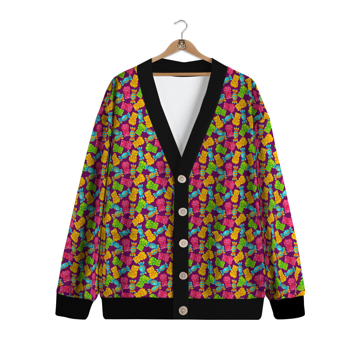 Jelly And Colorful Candy Print Cardigan-grizzshop