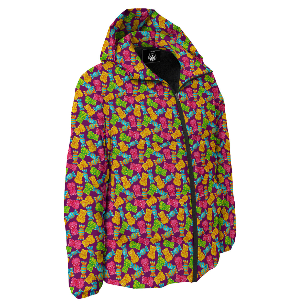 Jelly And Colorful Candy Print Down Jacket-grizzshop