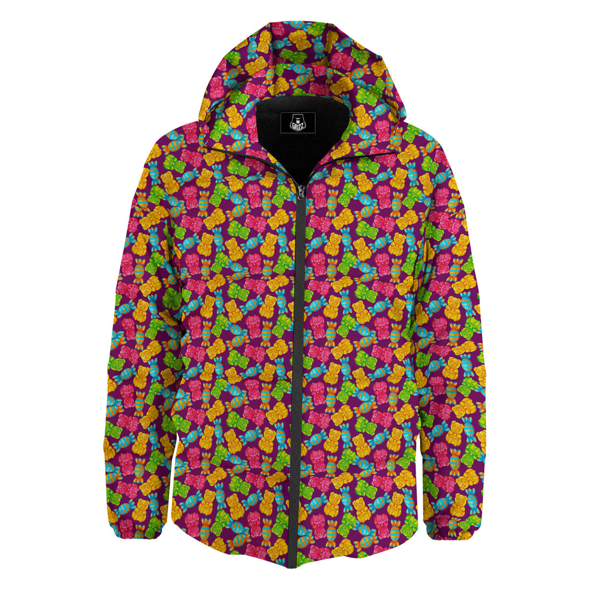 Jelly And Colorful Candy Print Down Jacket-grizzshop
