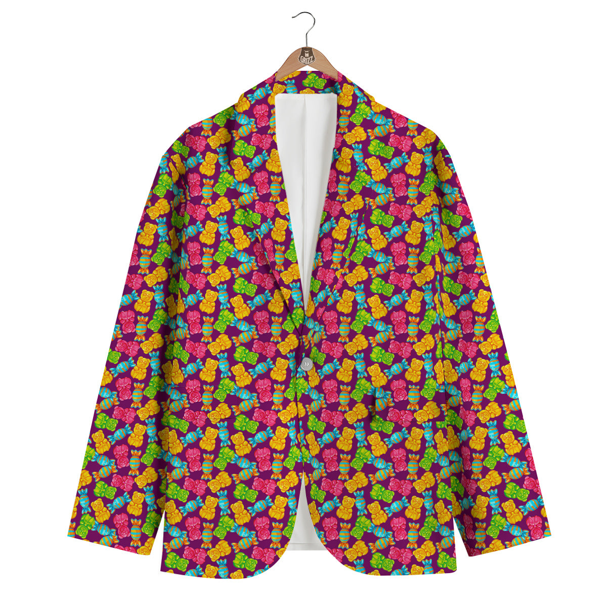 Jelly And Colorful Candy Print Men's Blazer-grizzshop