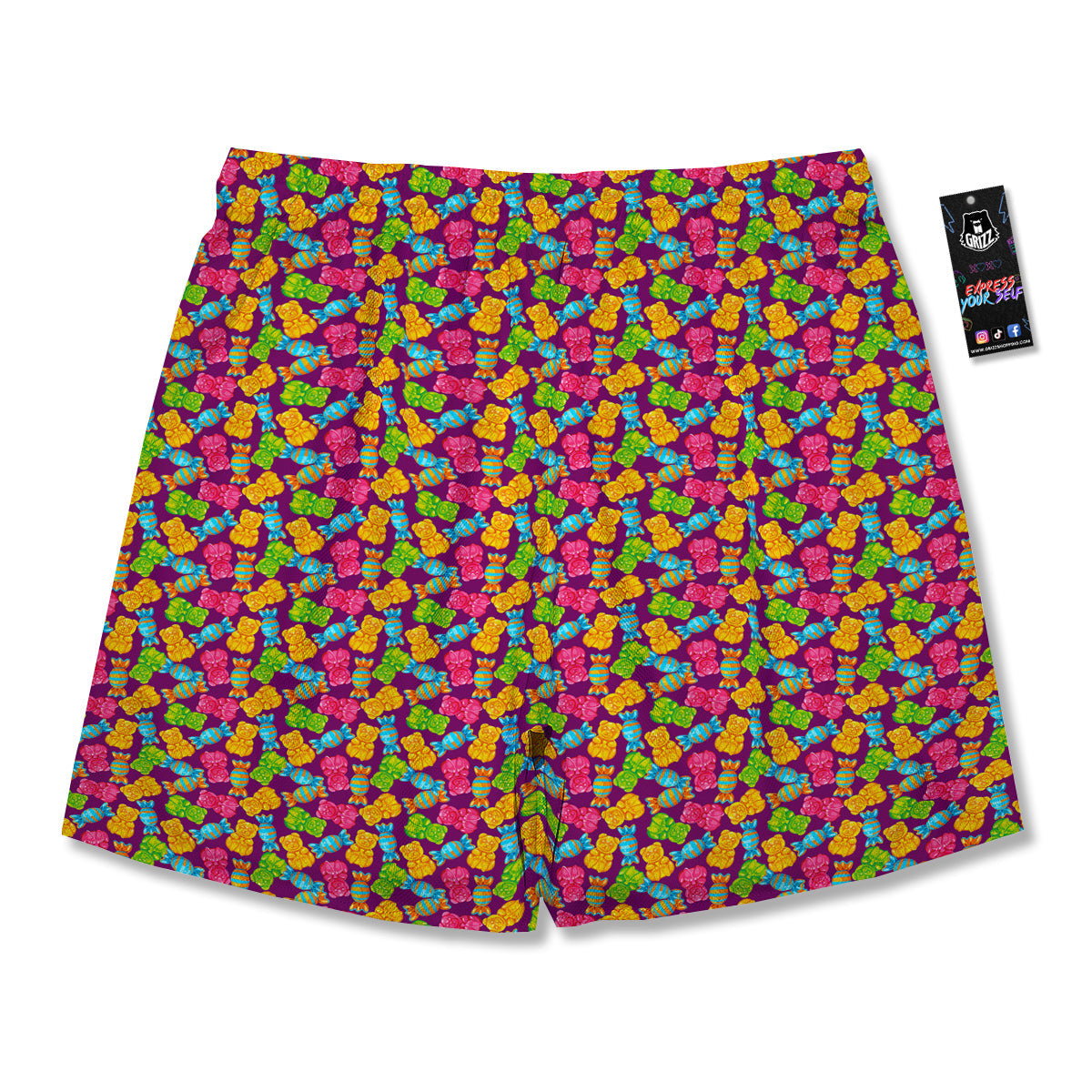 Jelly And Colorful Candy Print Men's Running Shorts-grizzshop