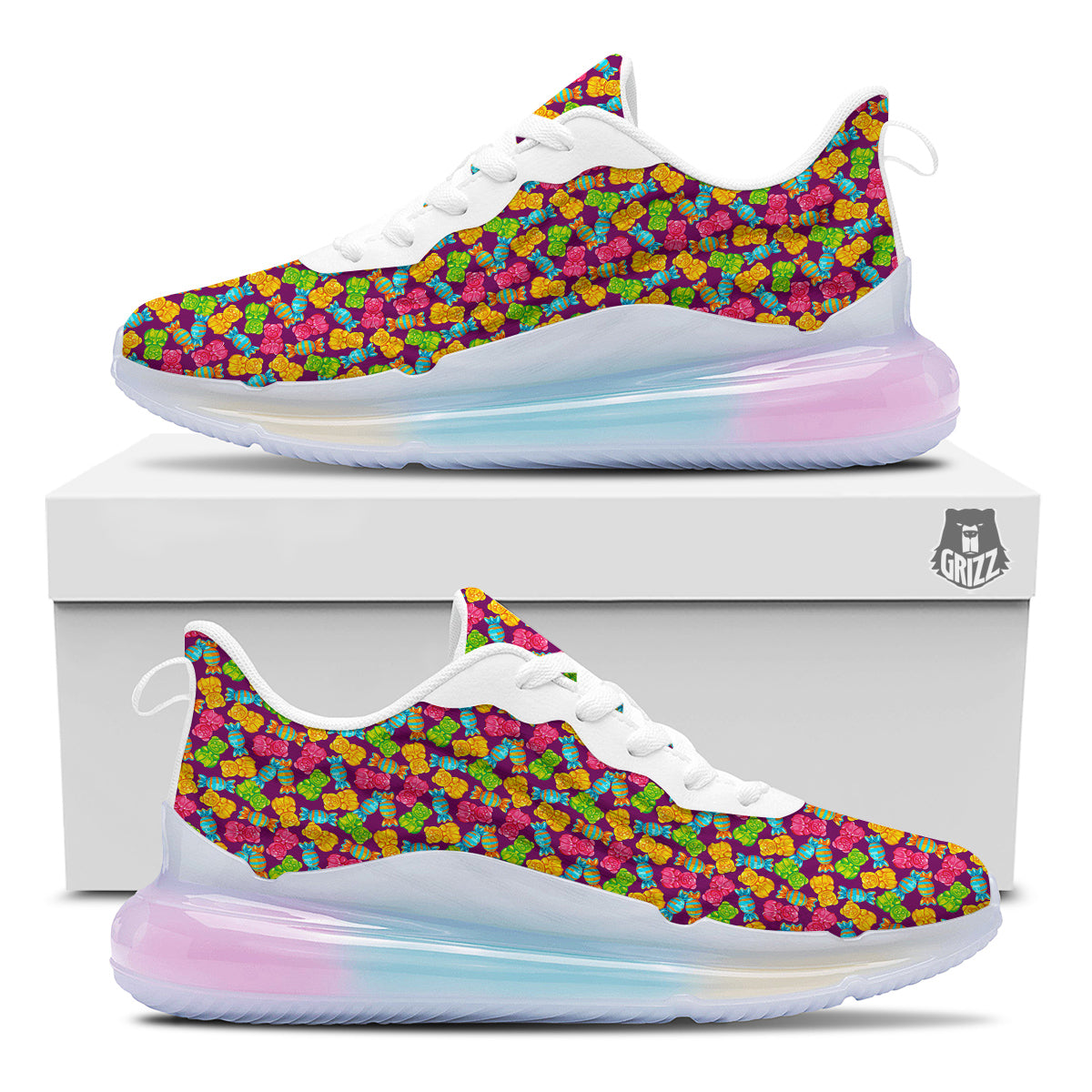 Jelly And Colorful Candy Print Running Sneakers-grizzshop