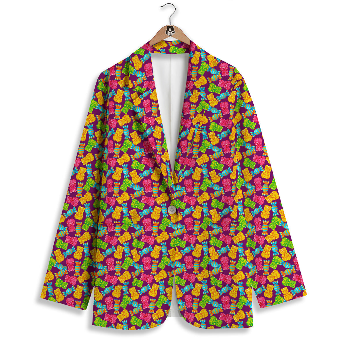 Jelly And Colorful Candy Print Women's Blazer-grizzshop