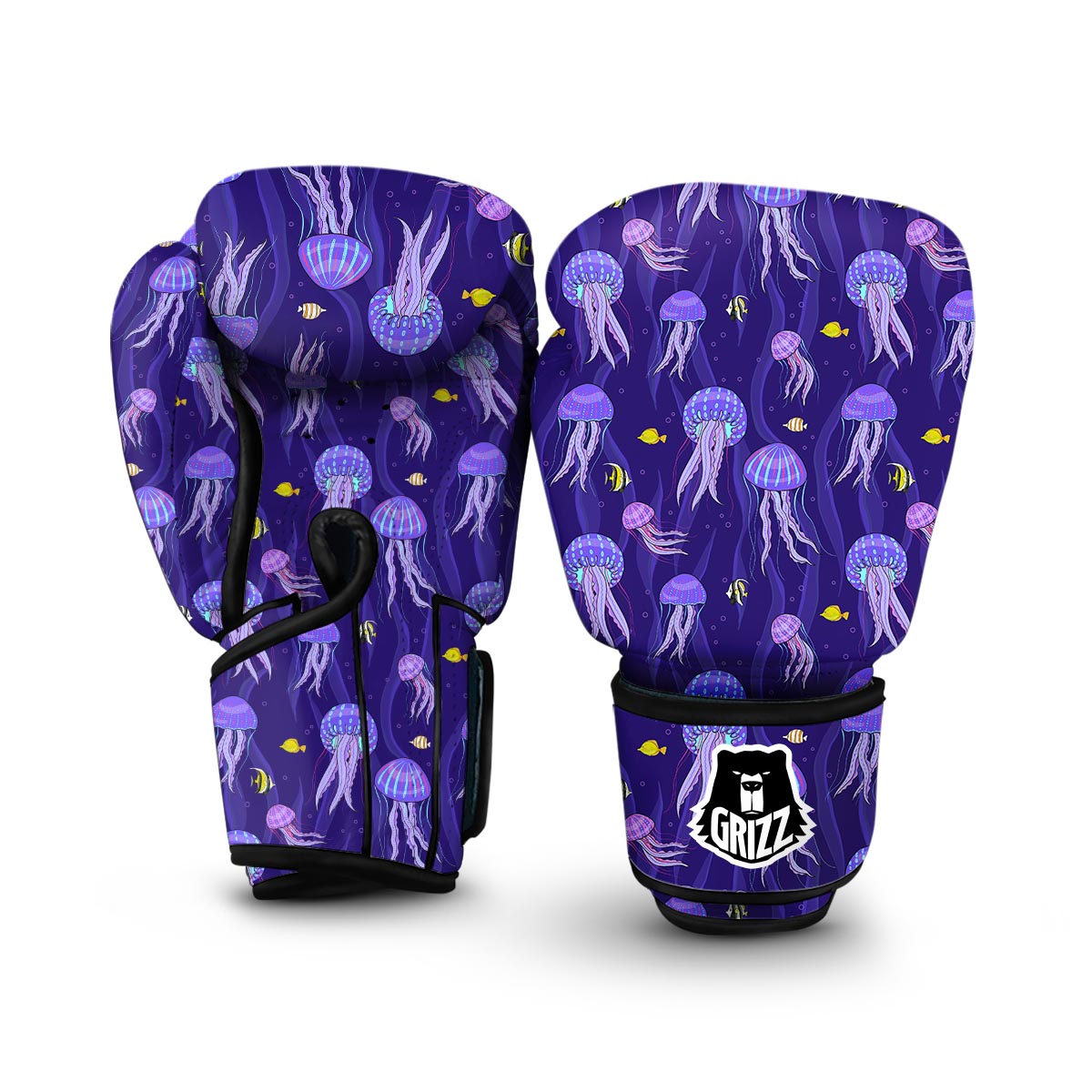 Jellyfish Cartoon Print Pattern Boxing Gloves-grizzshop
