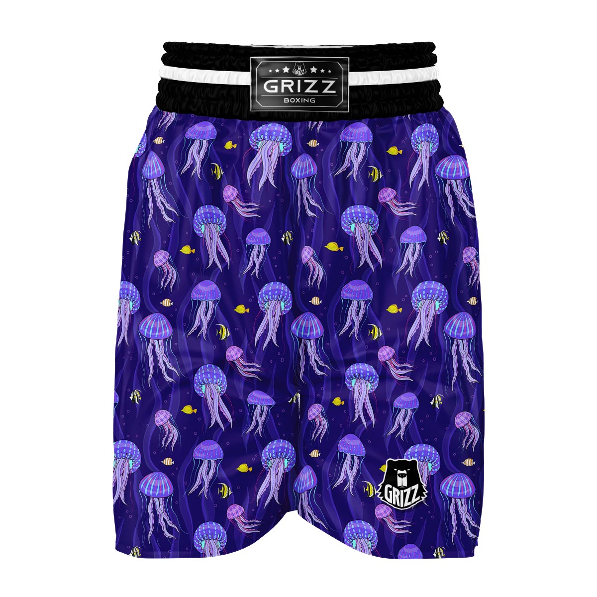 Jellyfish Cartoon Print Pattern Boxing Shorts-grizzshop