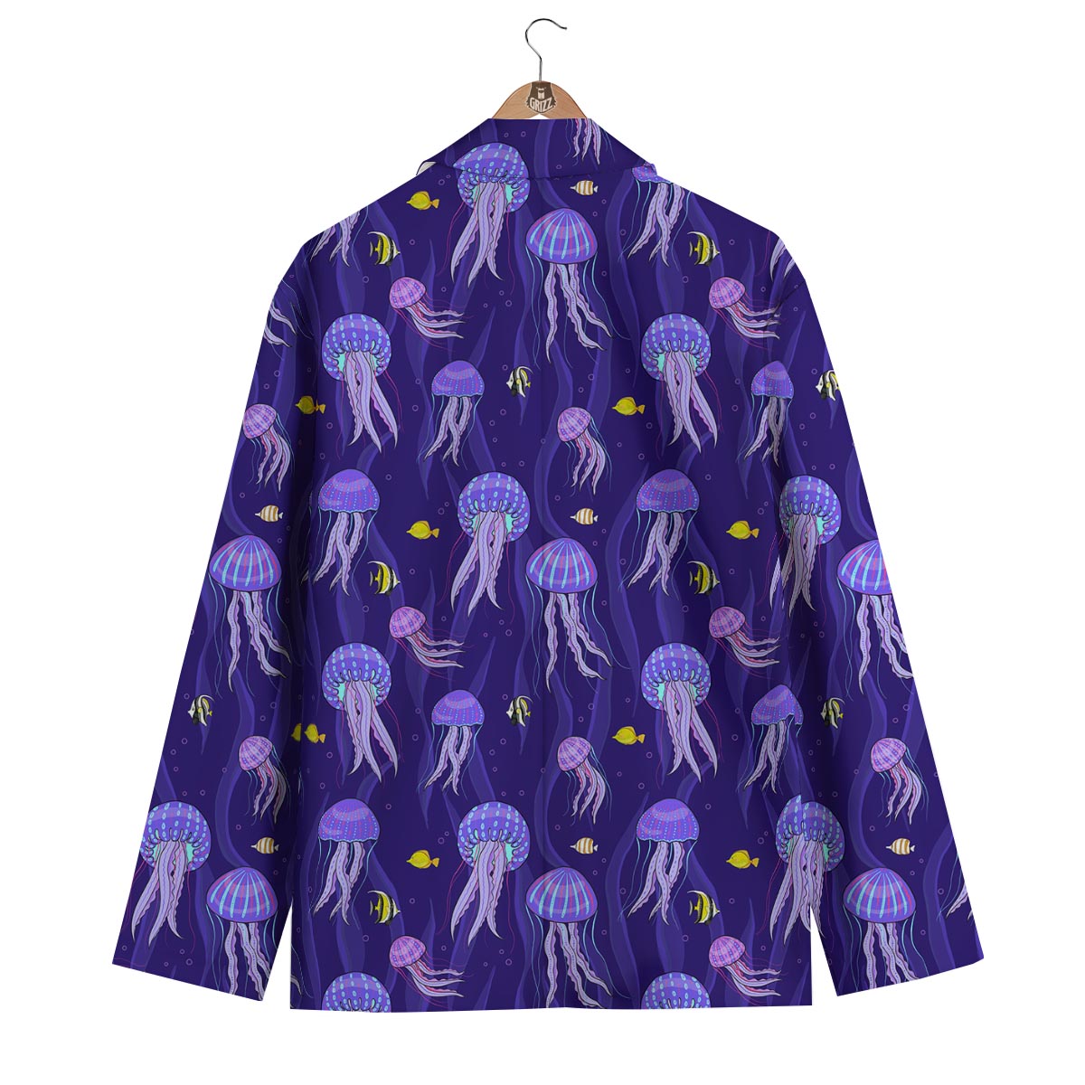Jellyfish Cartoon Print Pattern Men's Blazer-grizzshop
