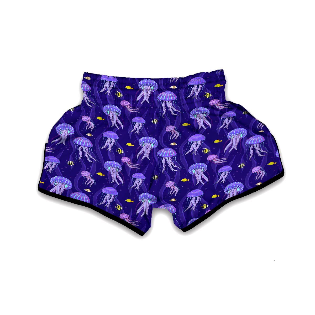 Jellyfish Cartoon Print Pattern Muay Thai Boxing Shorts-grizzshop