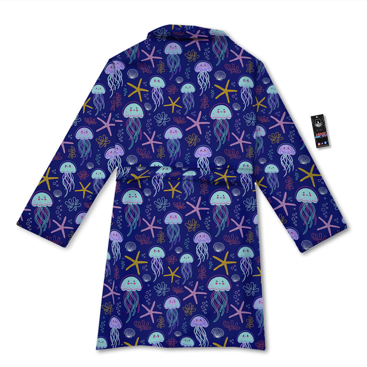 Jellyfish Cute Print Pattern Bathrobe-grizzshop