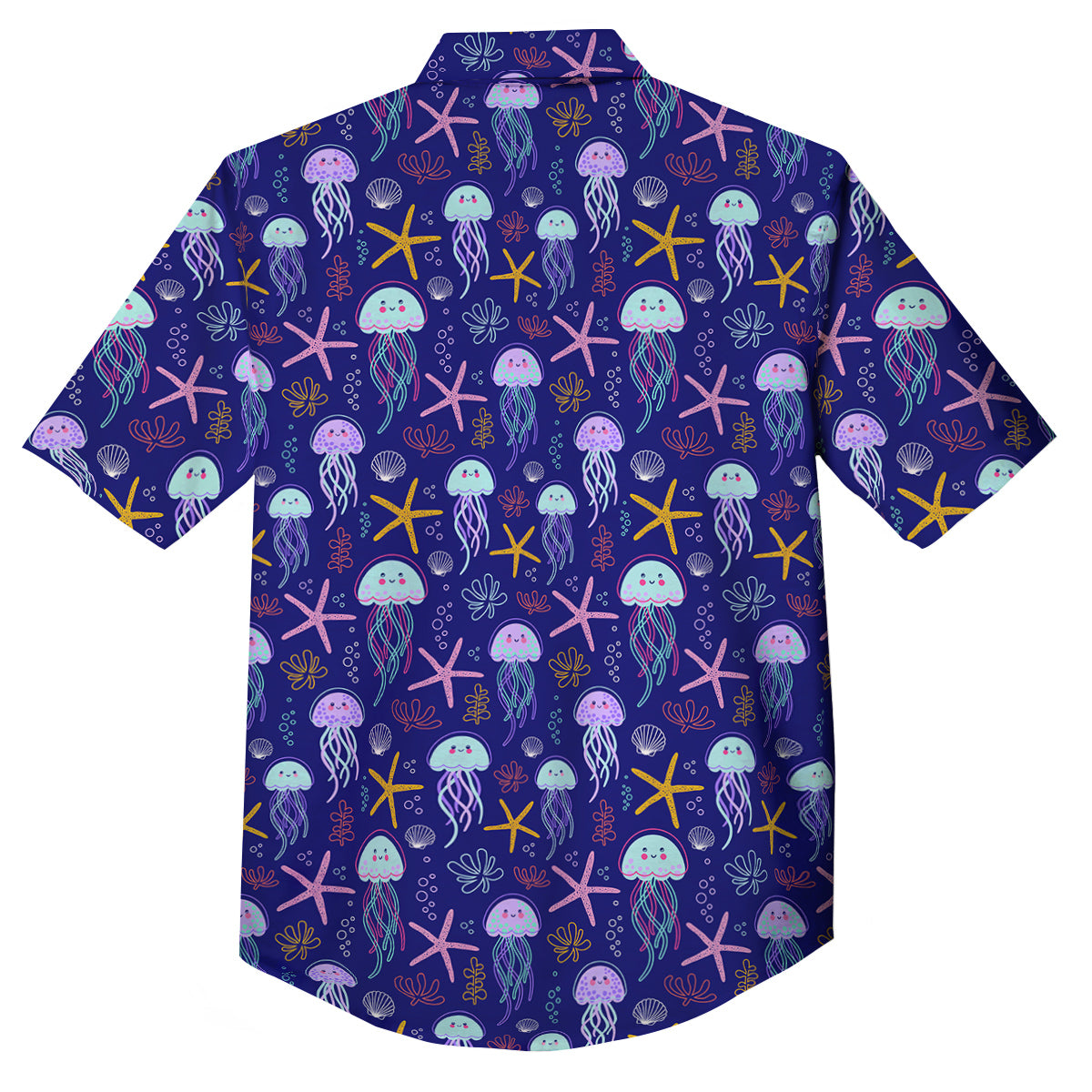 Jellyfish Cute Print Pattern Button Up Shirt-grizzshop