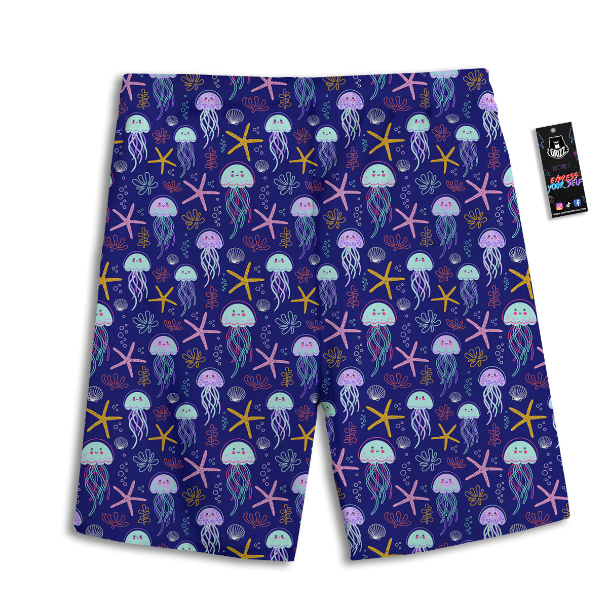 Lucky Cat Japanese Print Pattern Men's Athletic Shorts