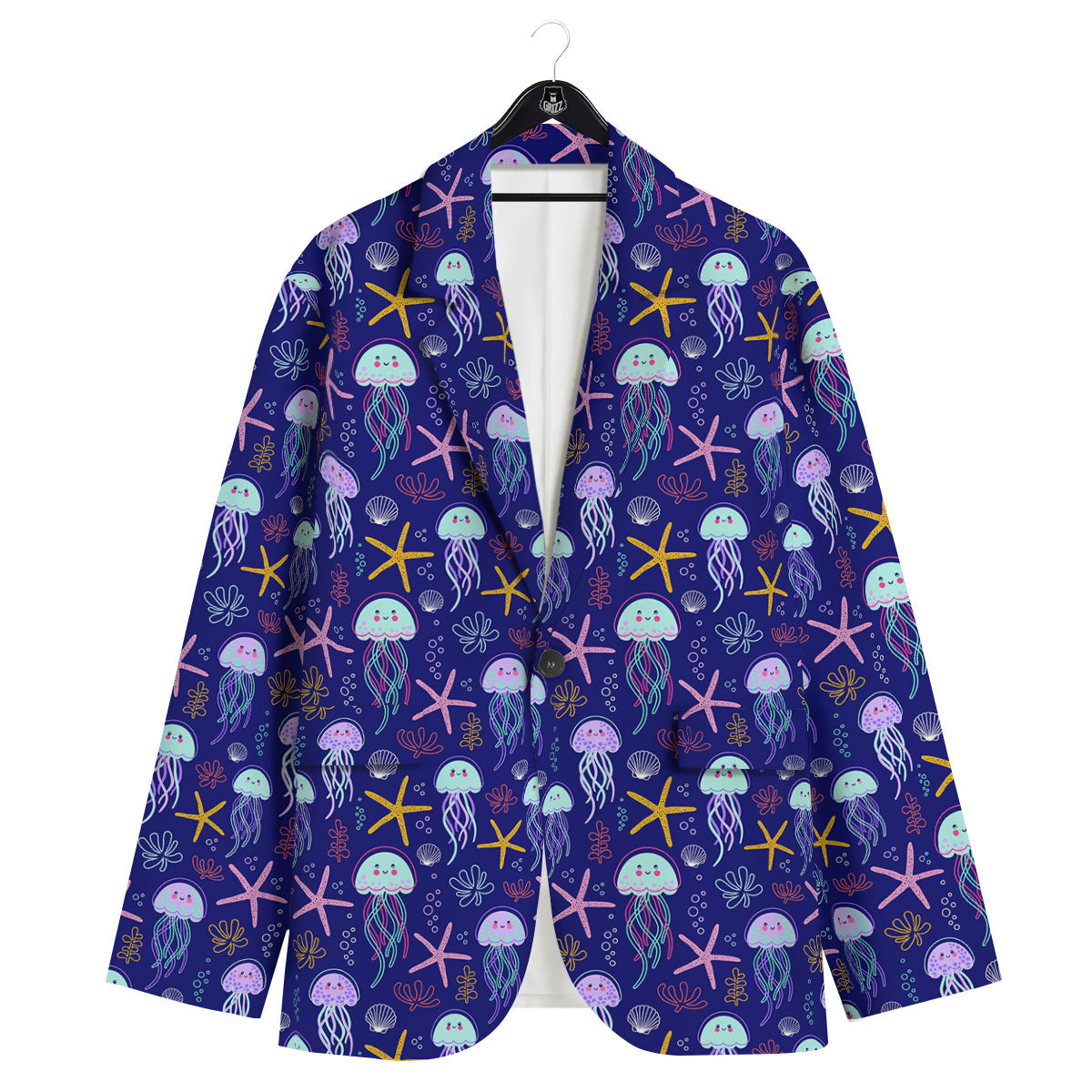 Jellyfish Cute Print Pattern Men's Sport Coat-grizzshop
