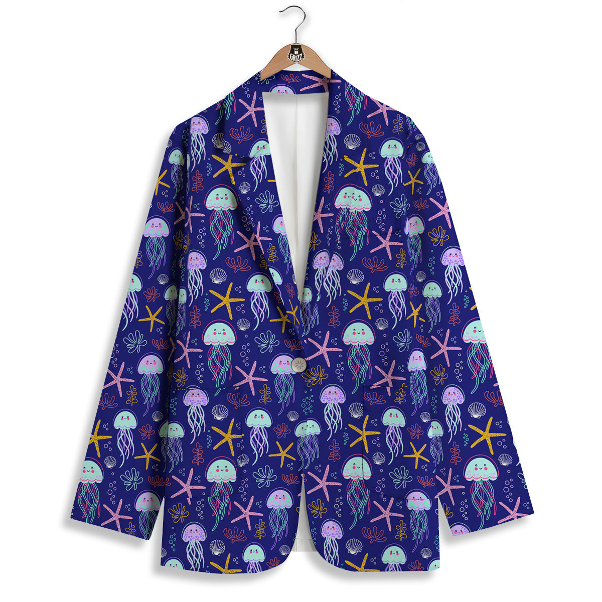 Jellyfish Cute Print Pattern Women's Blazer-grizzshop