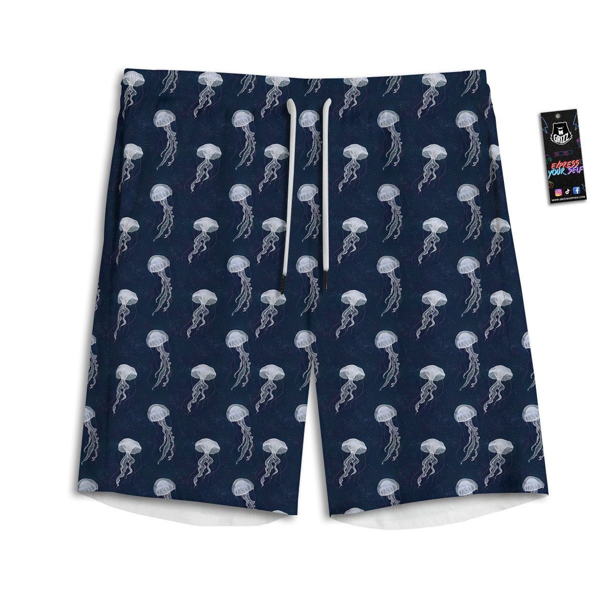 Lunar Cycle Eclipse Print Men's Athletic Shorts