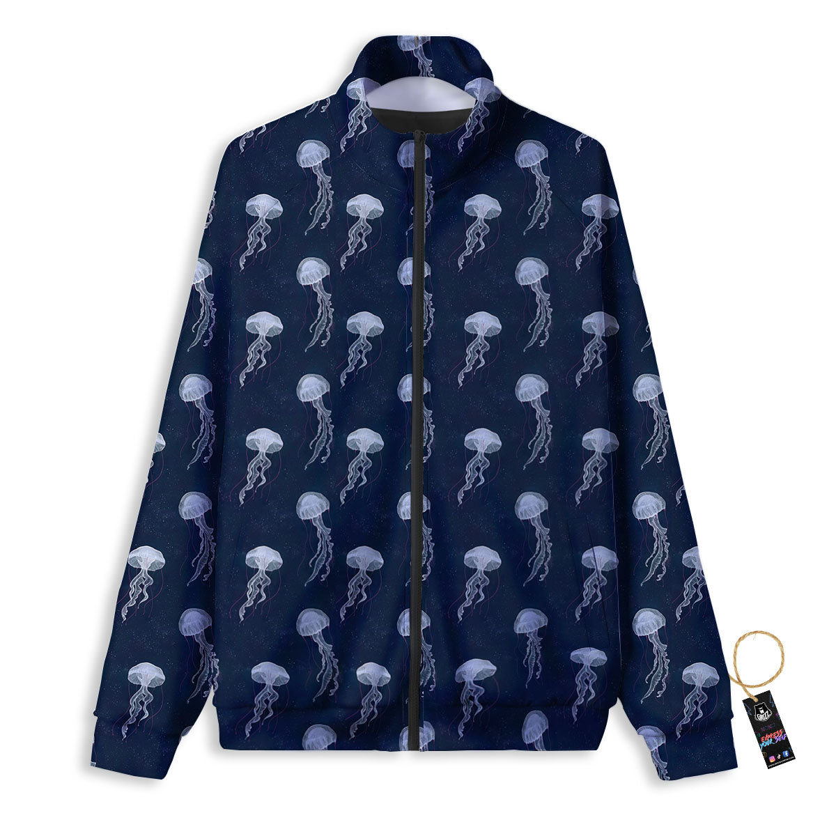 Jellyfish Fish Print Pattern Track Jacket-grizzshop