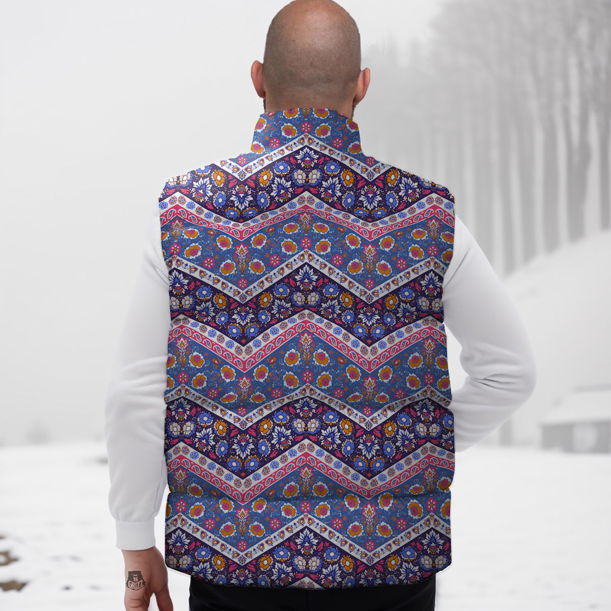 Jellyfish Pattern Print Down Vest