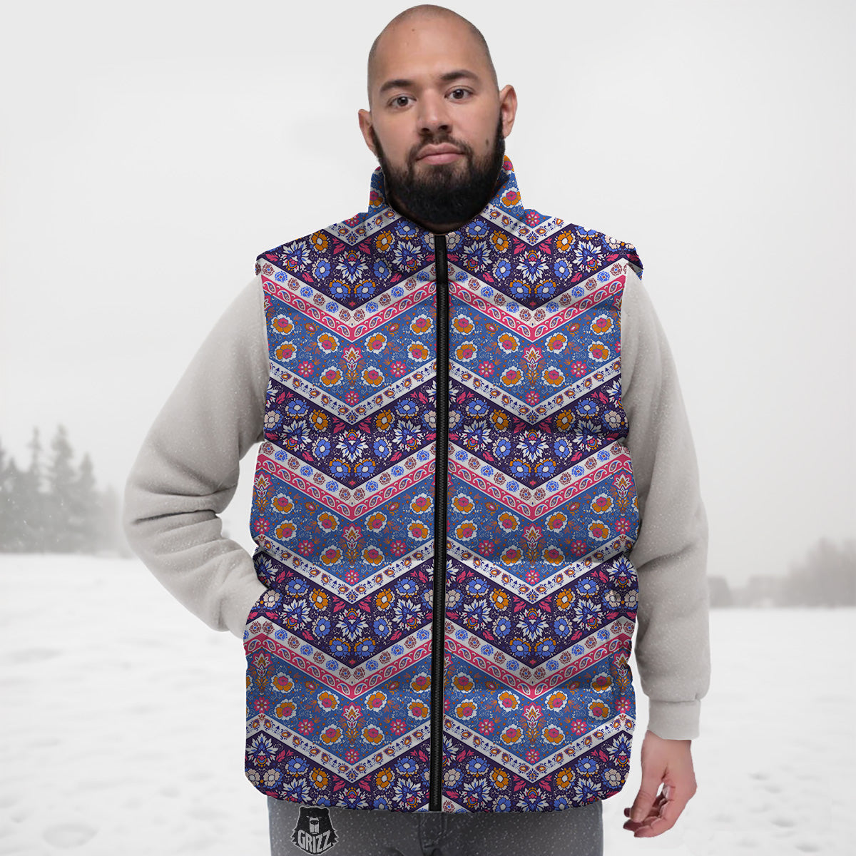 Jellyfish Pattern Print Down Vest