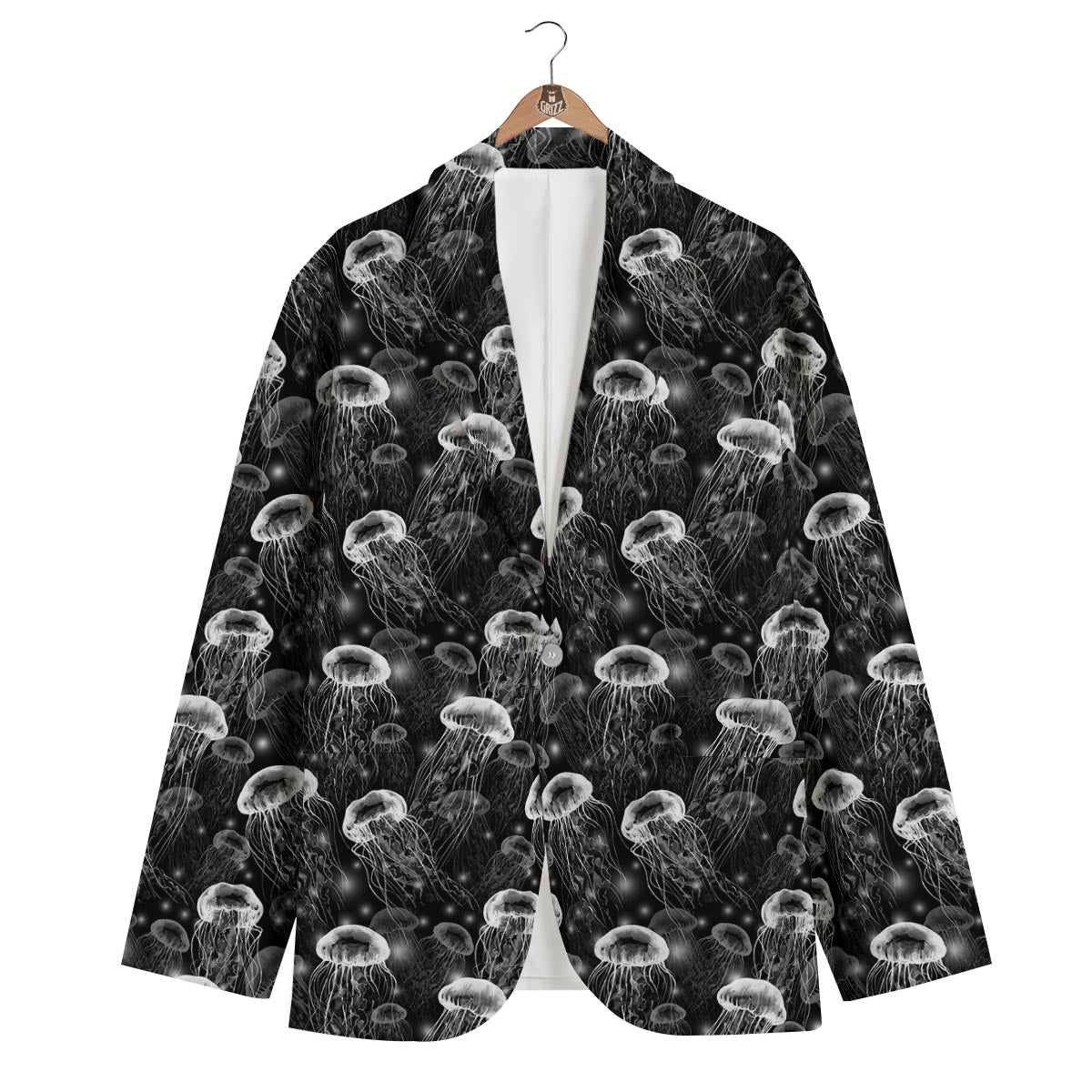 Jellyfish Pattern Print Men's Blazer-grizzshop