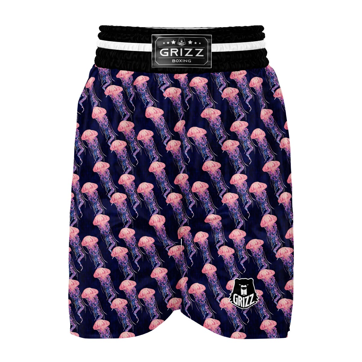 Jellyfish Print Pattern Boxing Shorts-grizzshop