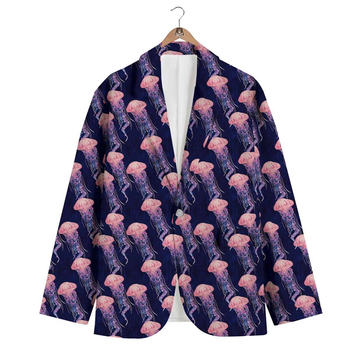 Jellyfish Print Pattern Men's Blazer-grizzshop