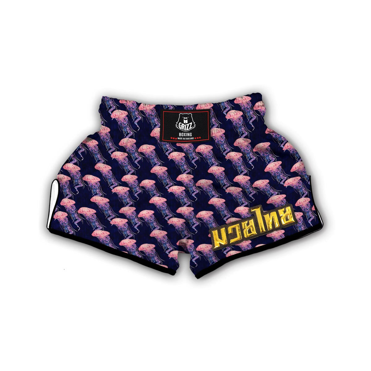 Jellyfish Print Pattern Muay Thai Boxing Shorts-grizzshop
