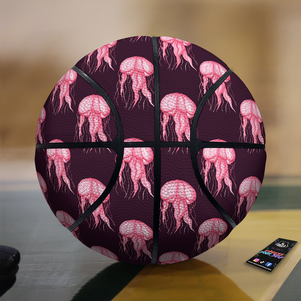 Jellyfish Watercolor Print Pattern Basketball