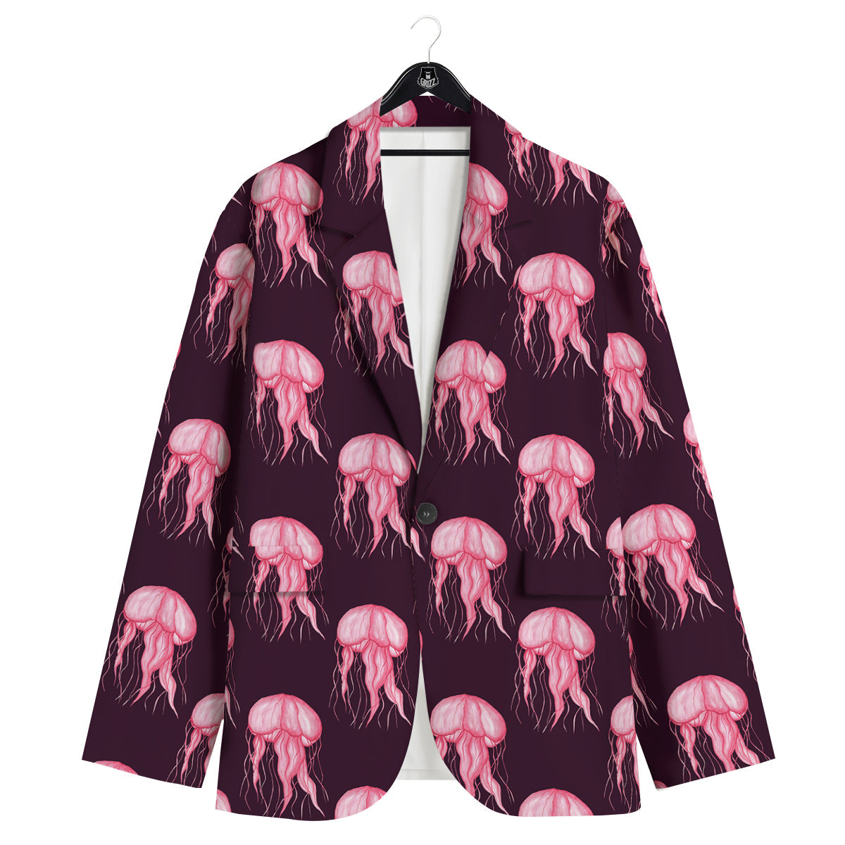 Jellyfish Watercolor Print Pattern Men's Sport Coat-grizzshop