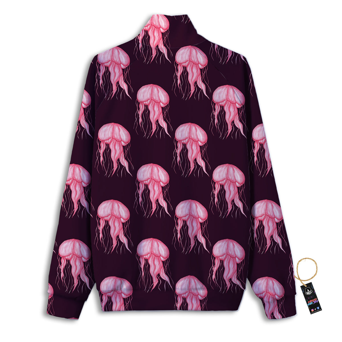 Jellyfish Watercolor Print Pattern Track Jacket-grizzshop
