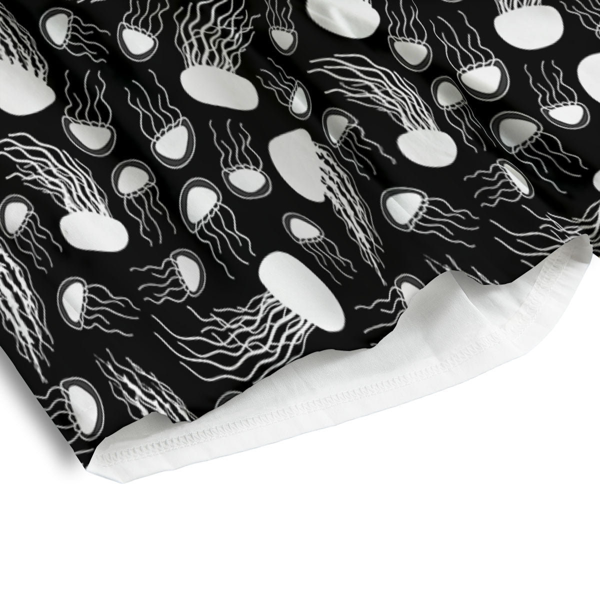 Jellyfish White And Black Print Pattern Men's Athletic Shorts