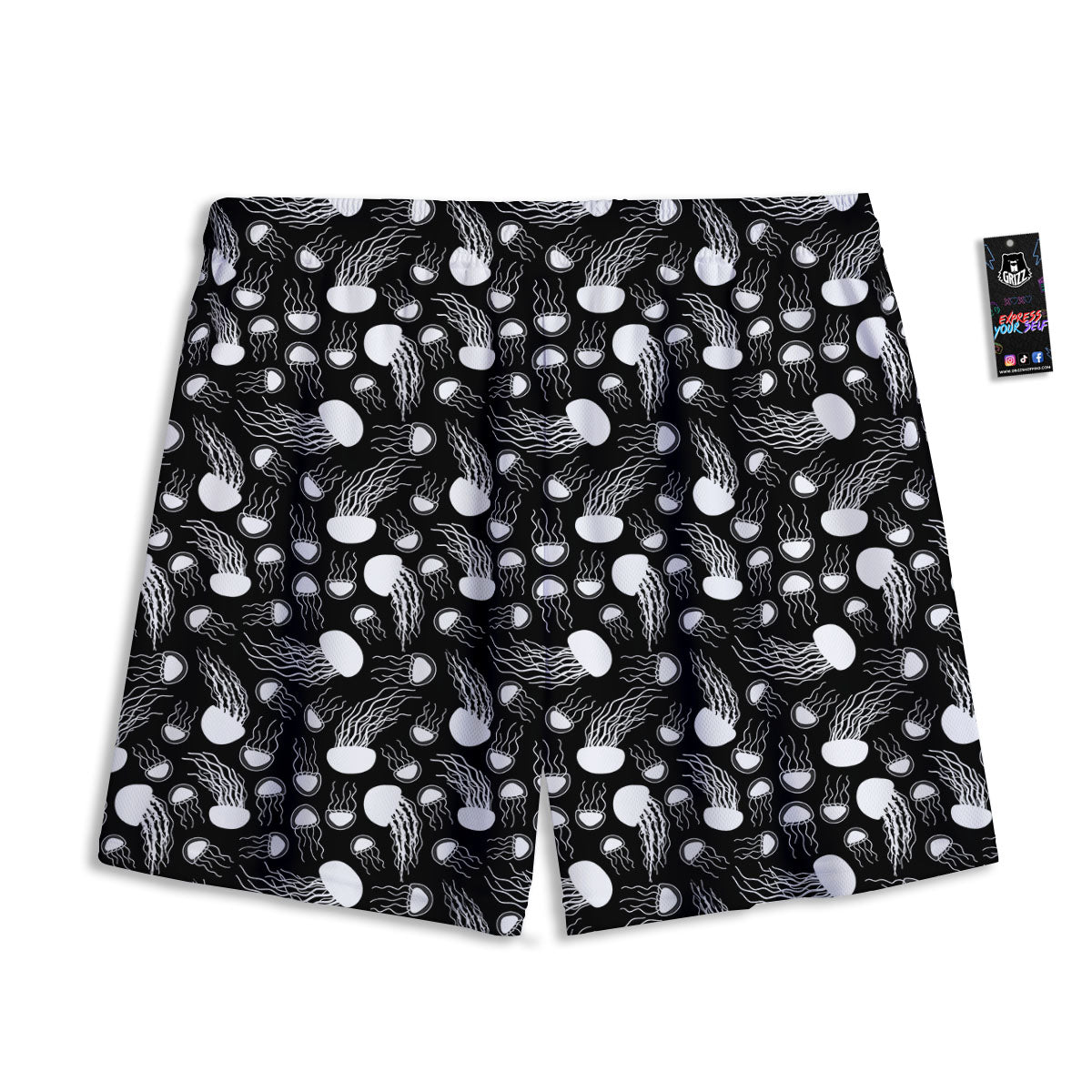 Lime Cute Print Pattern Mesh Shorts