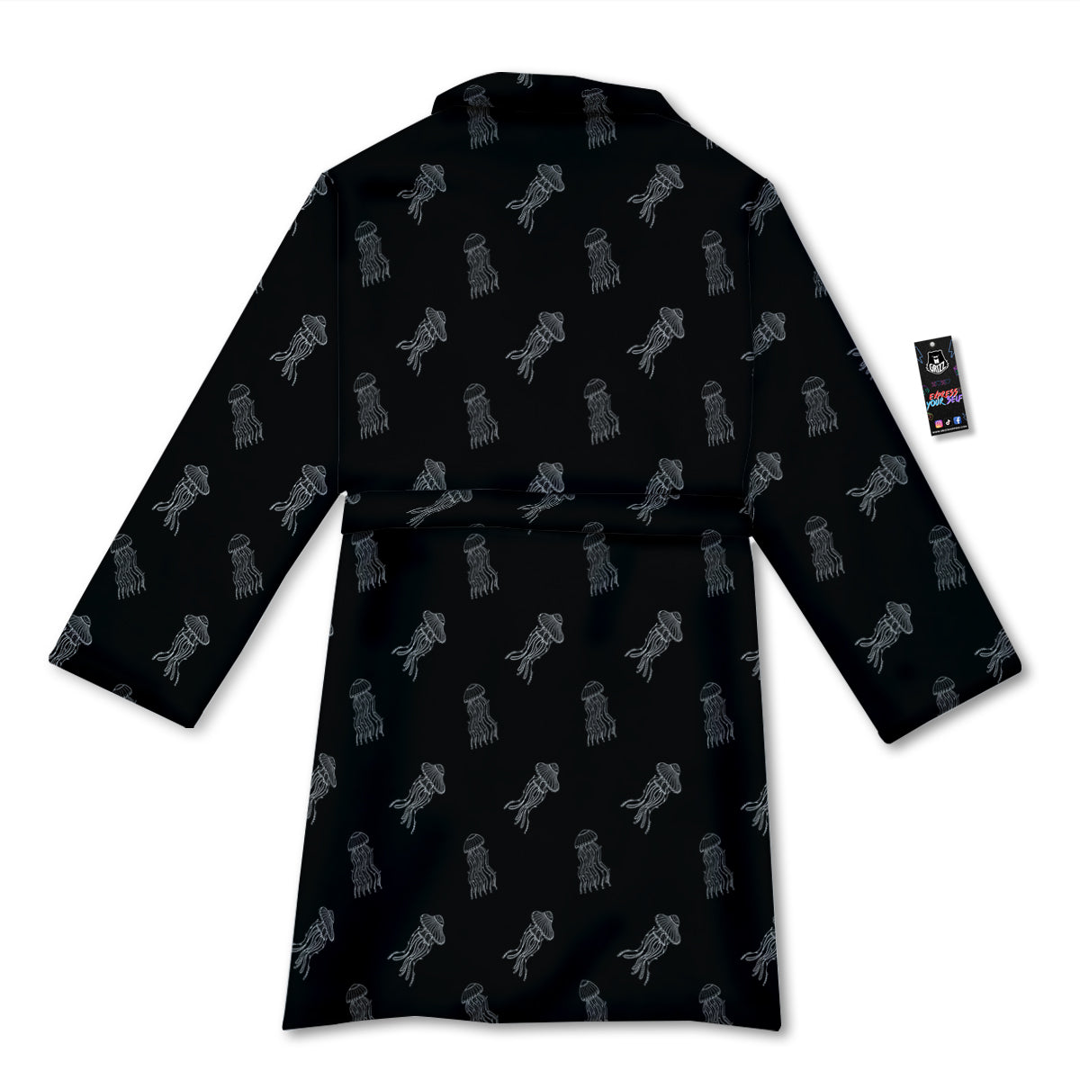 Jellyfish Zentangle Print Pattern Bathrobe-grizzshop