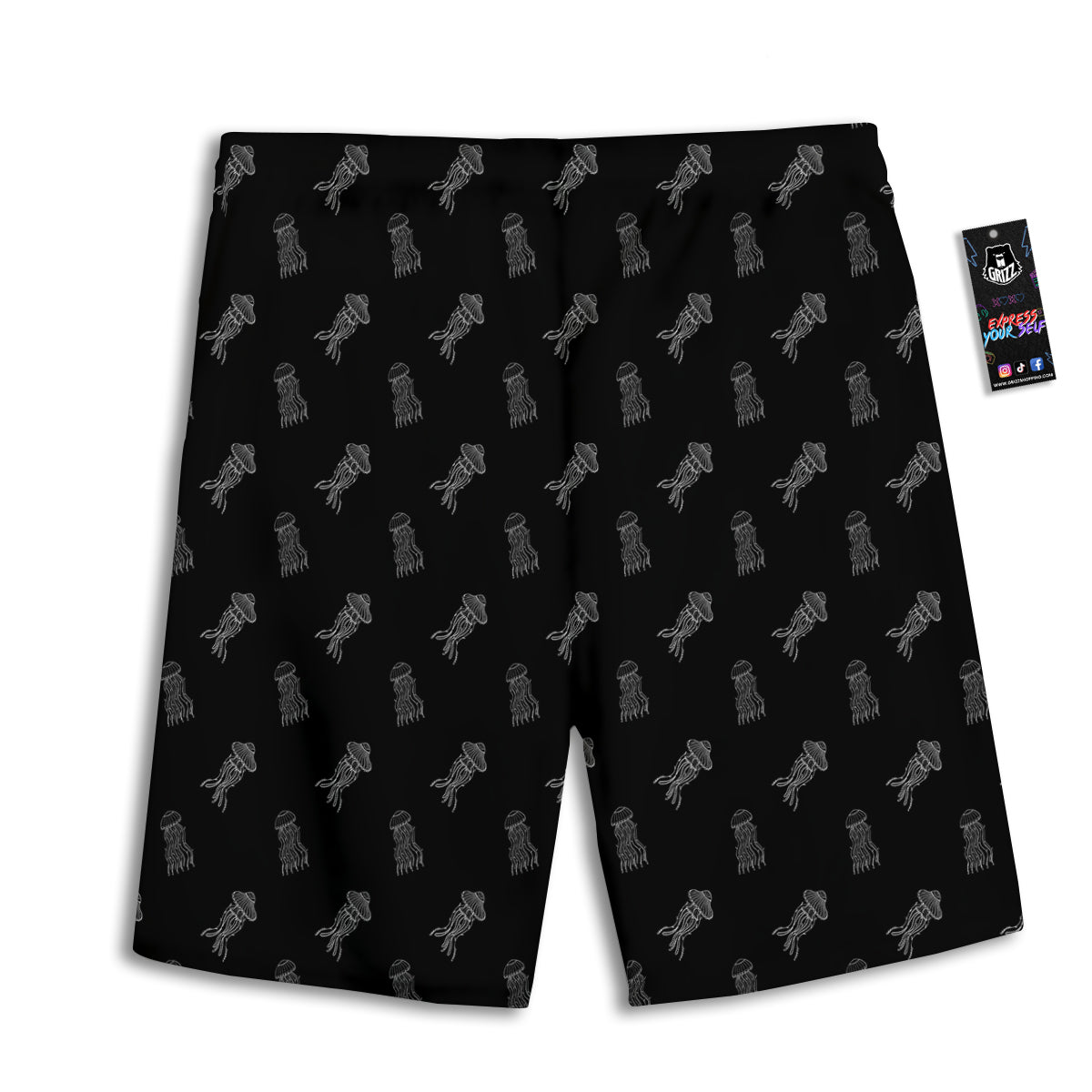 Jellyfish Zentangle Print Pattern Men's Athletic Shorts