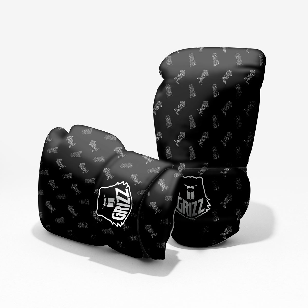 Jellyfish Zentangle Print Pattern Pro Boxing Glove