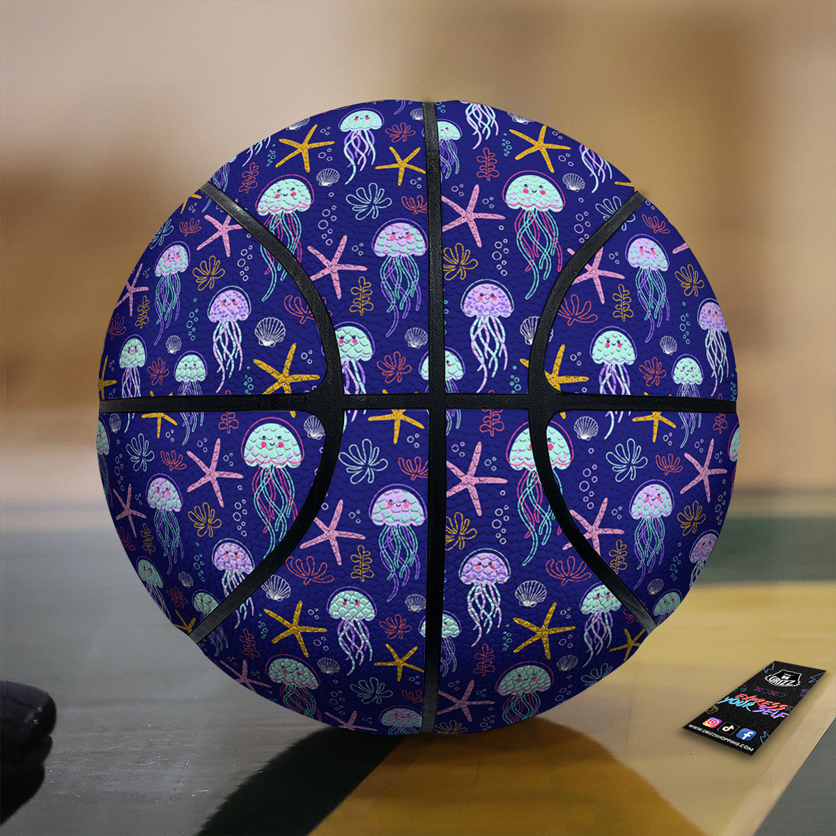 Lucky Cat Japanese Print Pattern Basketball