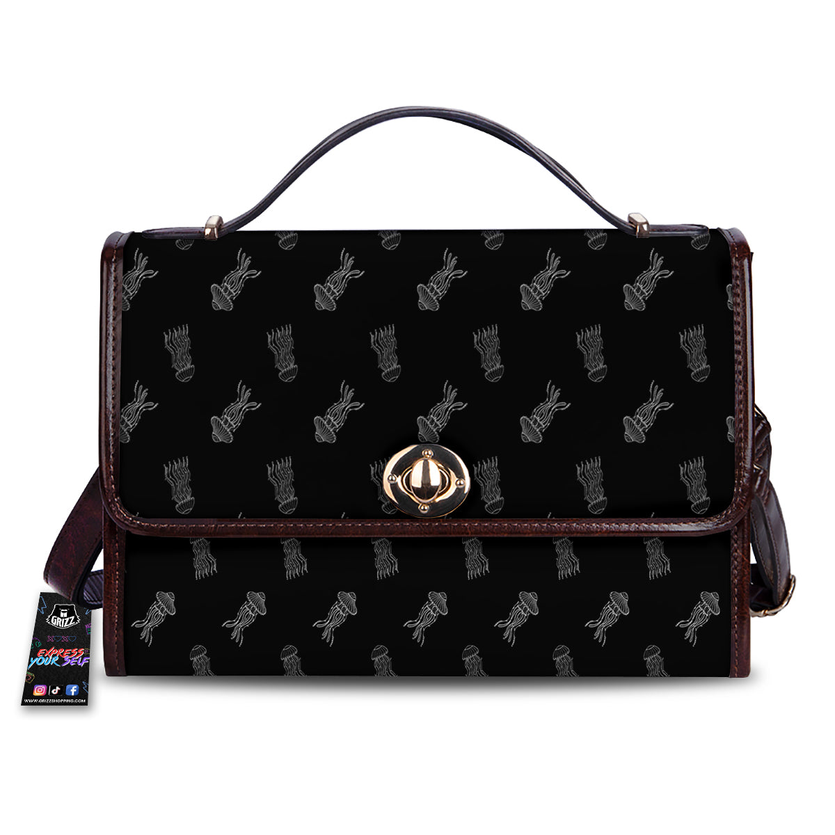 Jellyfish Zentangle Print Pattern Women's Satchel Bag