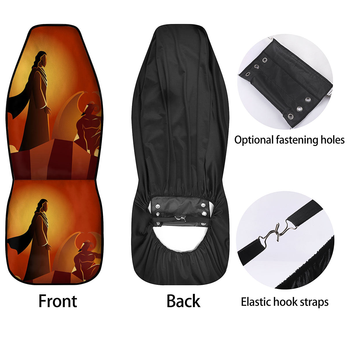 Jesus Christ And Satan Print Car Seat Covers-grizzshop