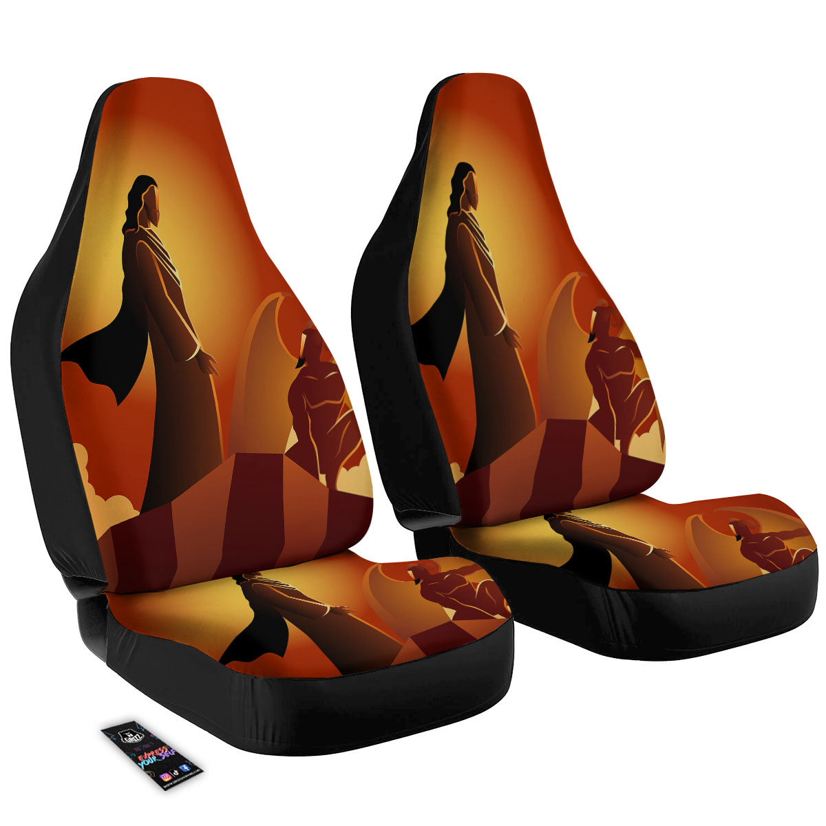 Jesus Christ And Satan Print Car Seat Covers-grizzshop