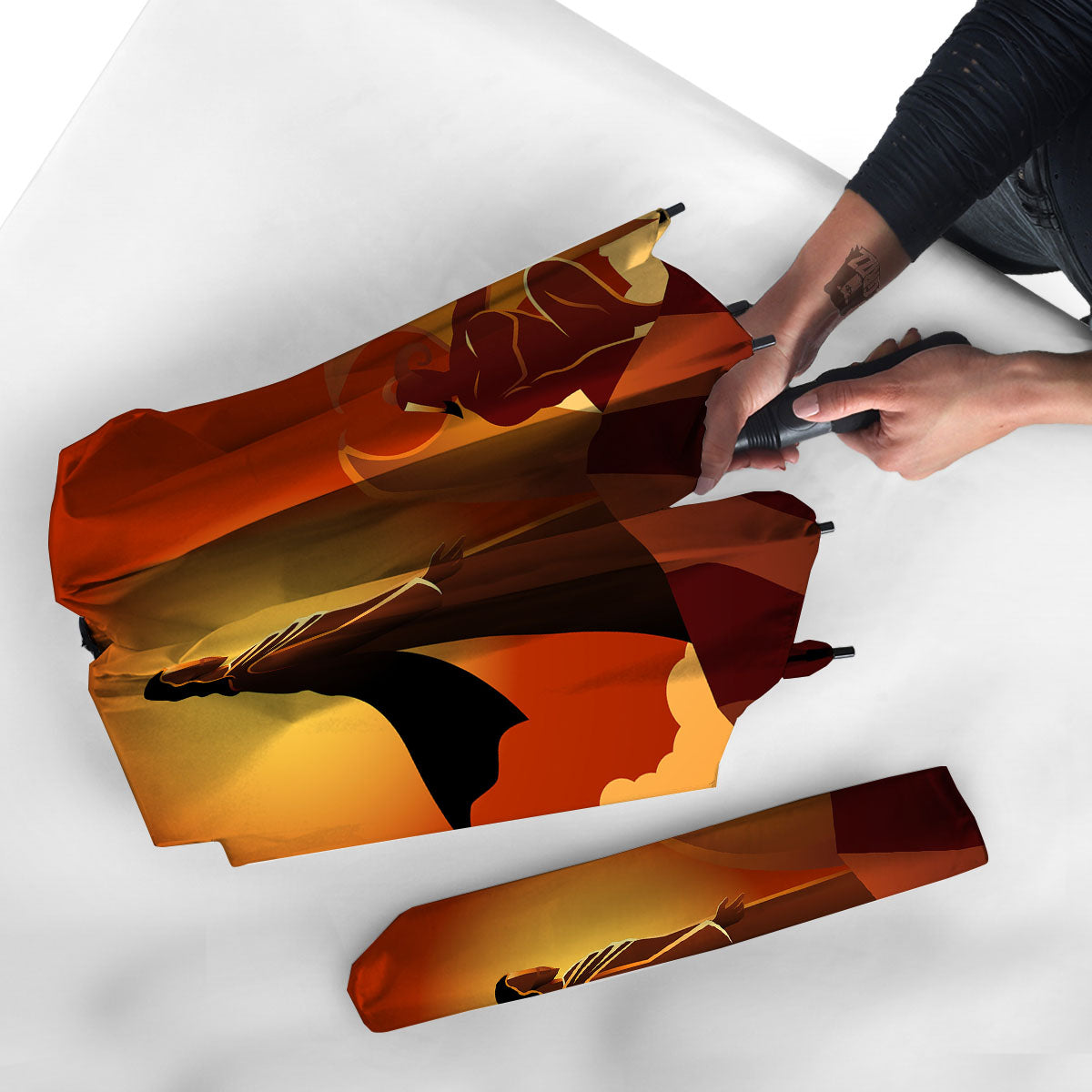 Jesus Christ And Satan Print Umbrella-grizzshop