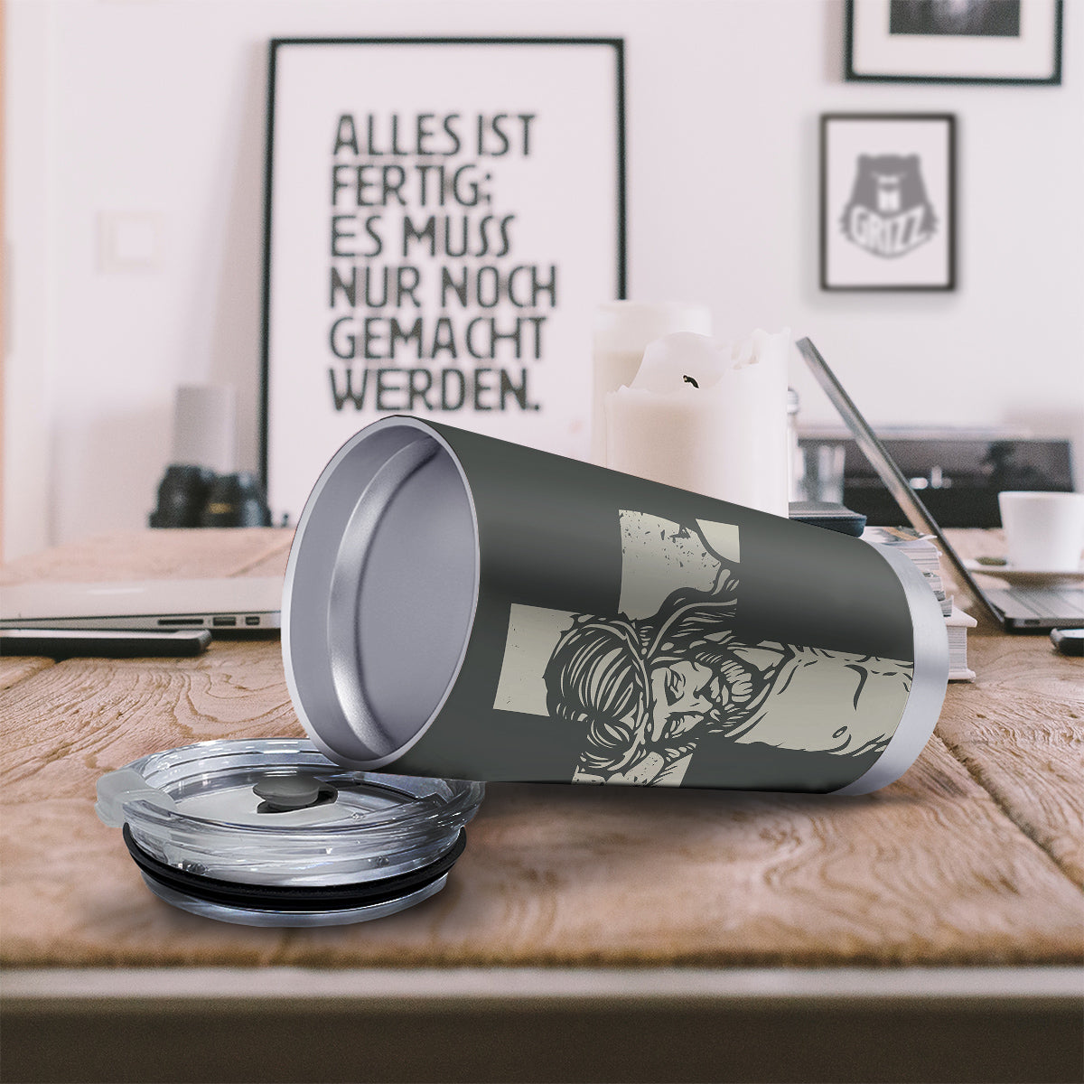 Jesus Christ Crucifixion Print Tumbler-grizzshop