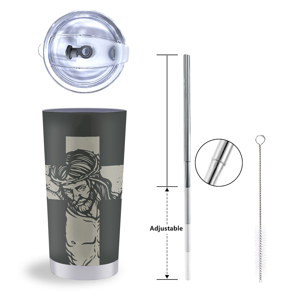 Jesus Christ Crucifixion Print Tumbler-grizzshop