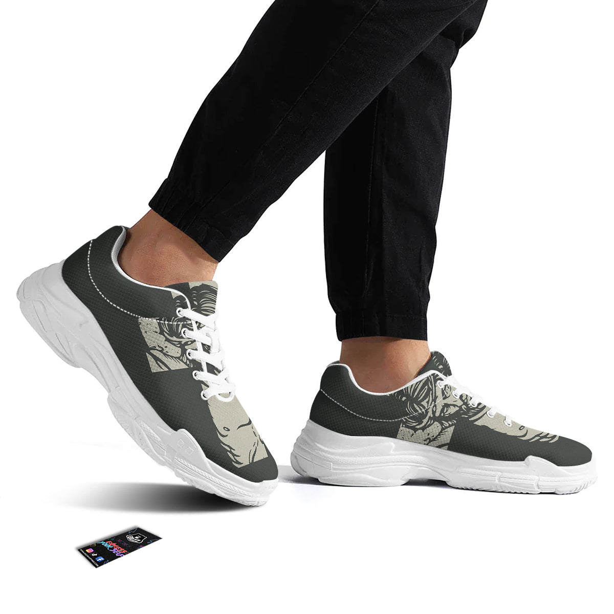 Jesus Christ Crucifixion Print White Chunky Shoes-grizzshop