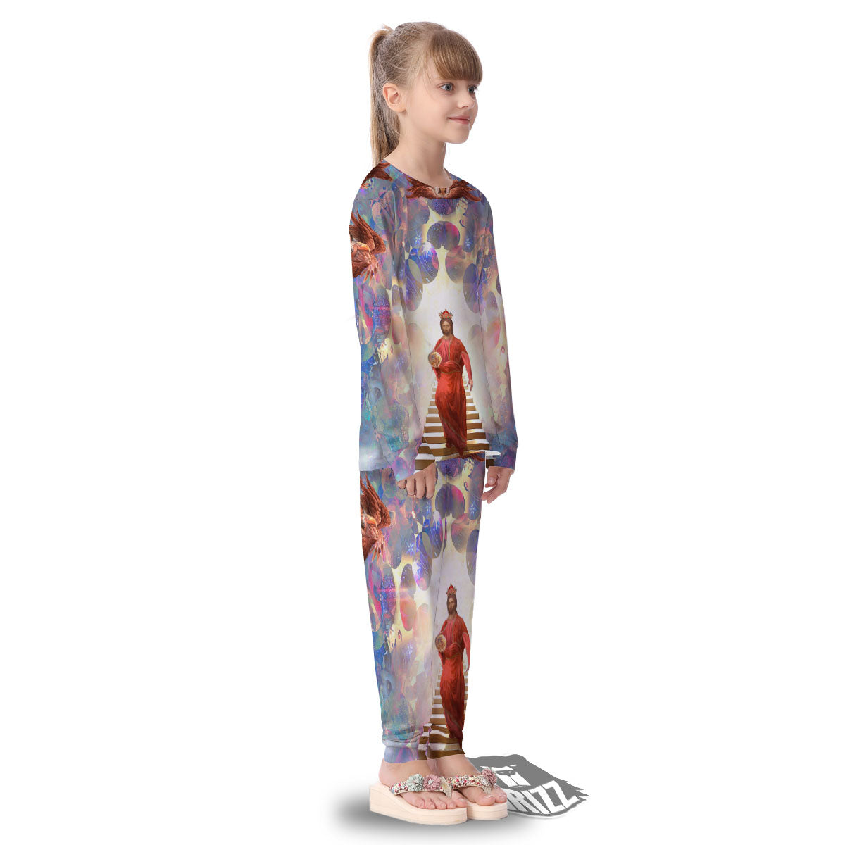 Jesus Christ From Heaven Print Kid's Pajamas-grizzshop