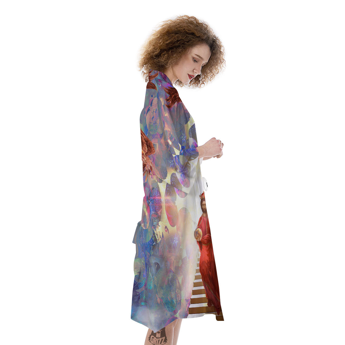 Jesus Christ From Heaven Print Kimono-grizzshop