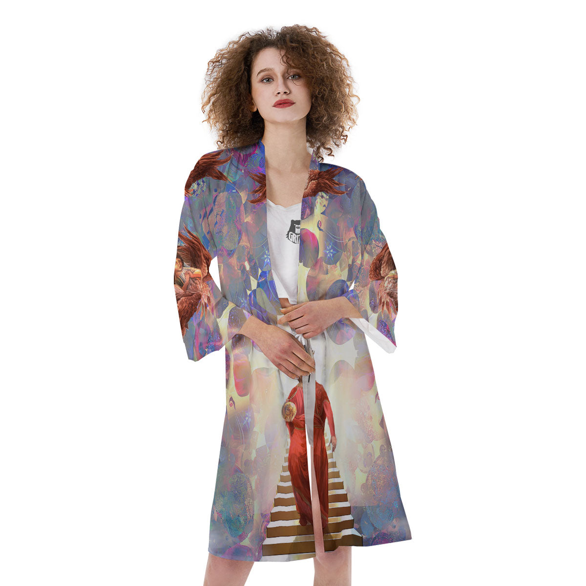 Jesus Christ From Heaven Print Kimono-grizzshop