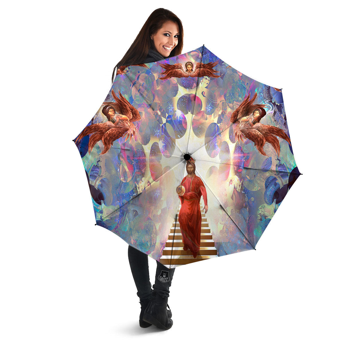 Jesus Christ From Heaven Print Umbrella-grizzshop