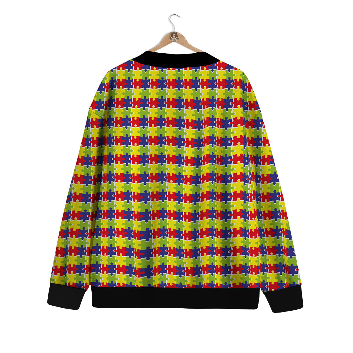 Jigsaw Autism Awareness Print Cardigan-grizzshop