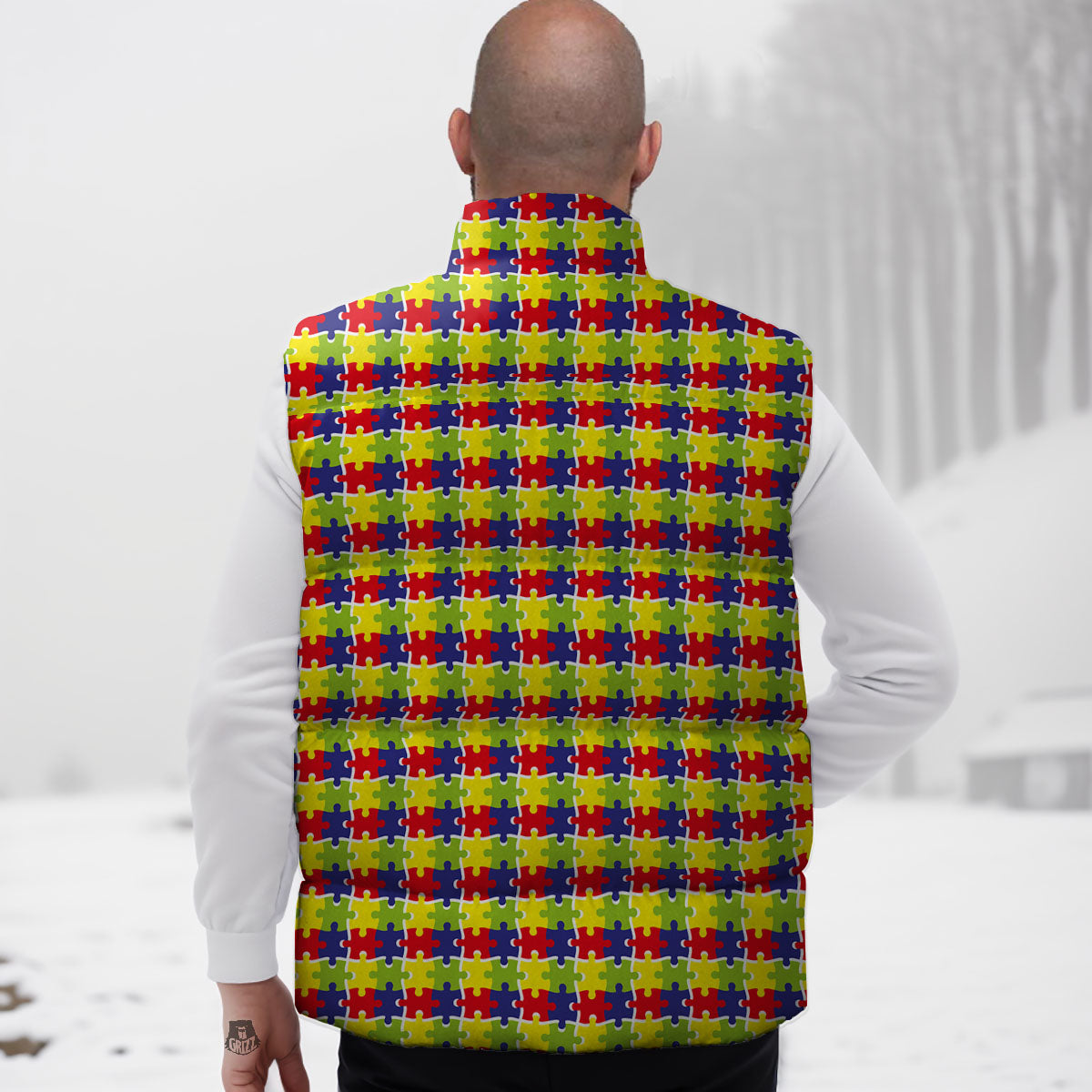Jigsaw Autism Awareness Print Down Vest