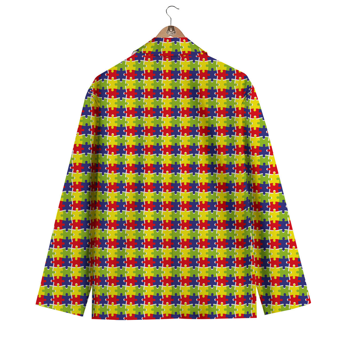 Jigsaw Autism Awareness Print Men's Blazer-grizzshop