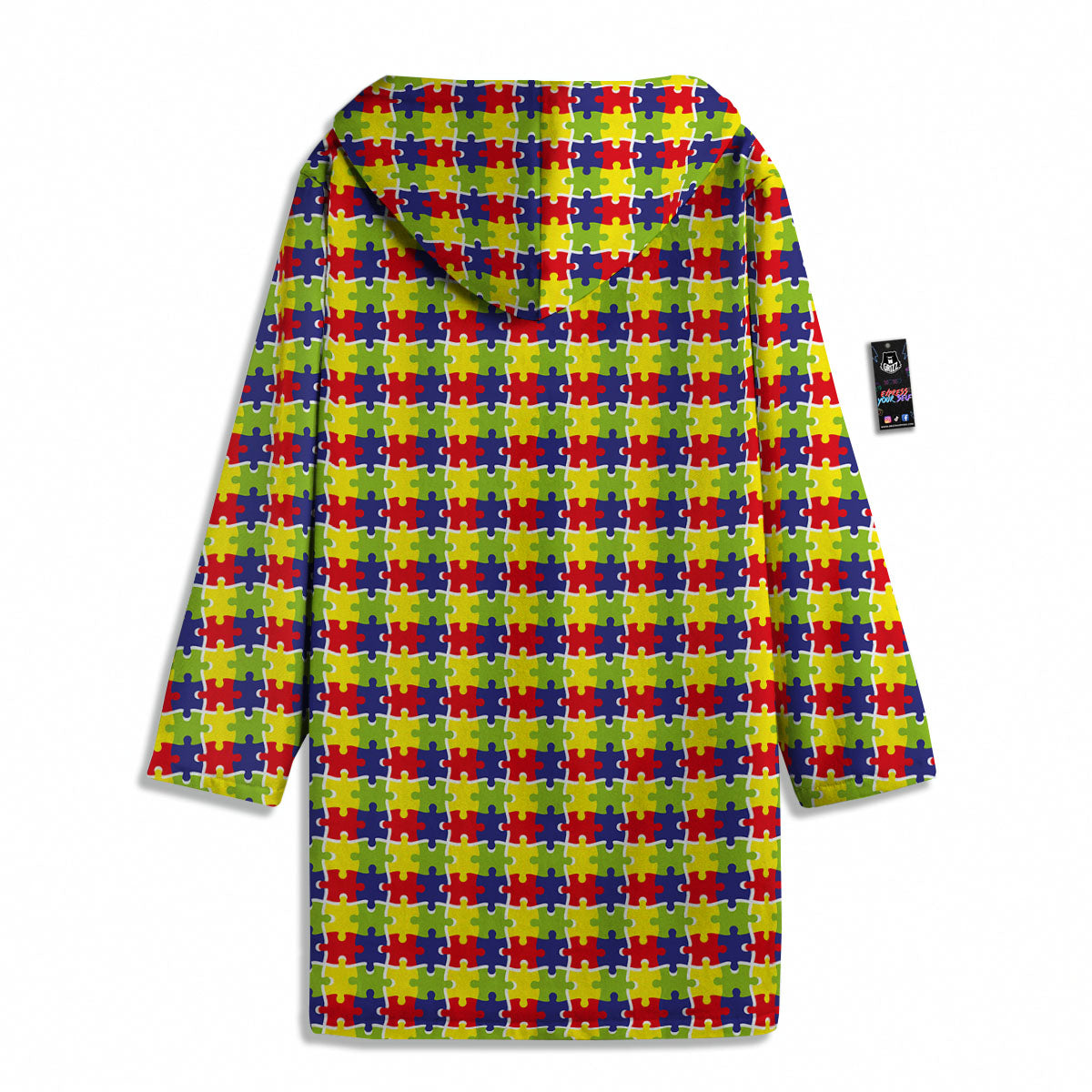 Jigsaw Autism Awareness Print Men's Windbreaker Jacket-grizzshop
